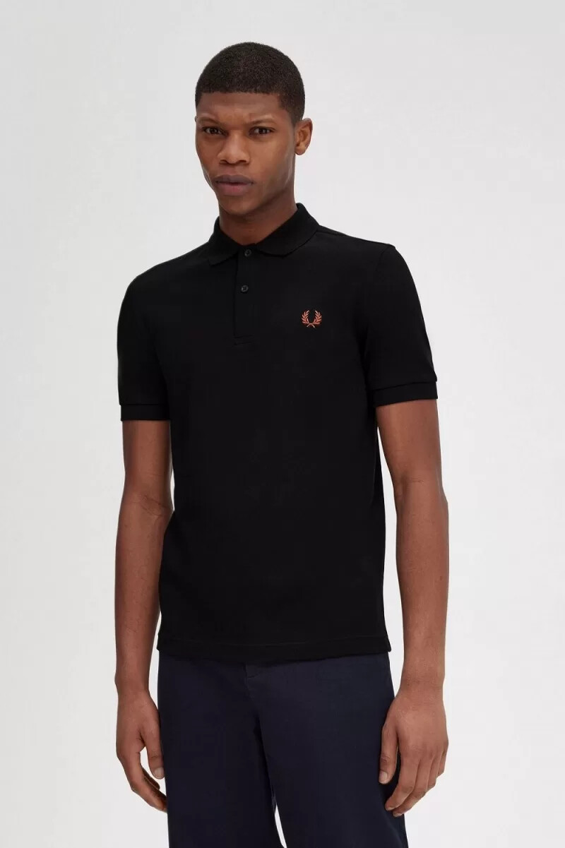fred perry m6000 camicia da uomo nera whisky brown