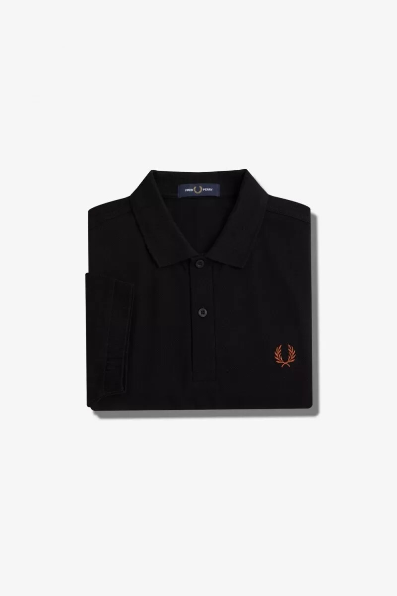 fred perry m6000 camicia da uomo nera whisky brown