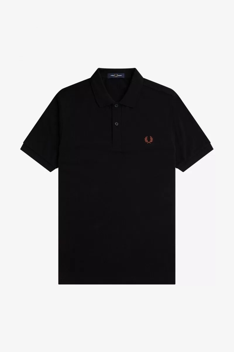 fred perry m6000 camicia da uomo nera whisky brown