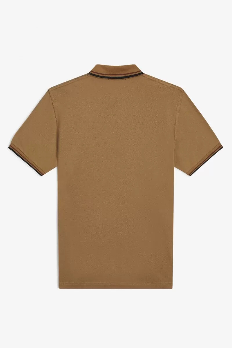 fred perry m12 camicia da uomo caffè scuro whisky marrone nero