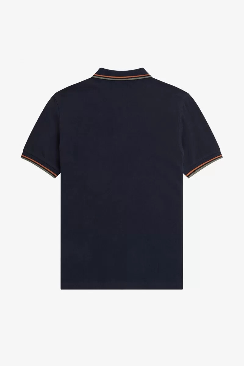 fred perry m3600 camicia da uomo blu navy marrone verde campo