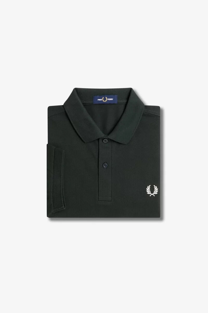 fred perry m6000 camicia da uomo verde notte bianco neve