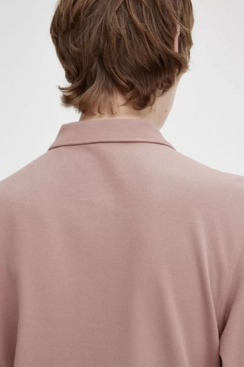 fred perry m6006 camicia da uomo rosa scuro tabacco bruciato