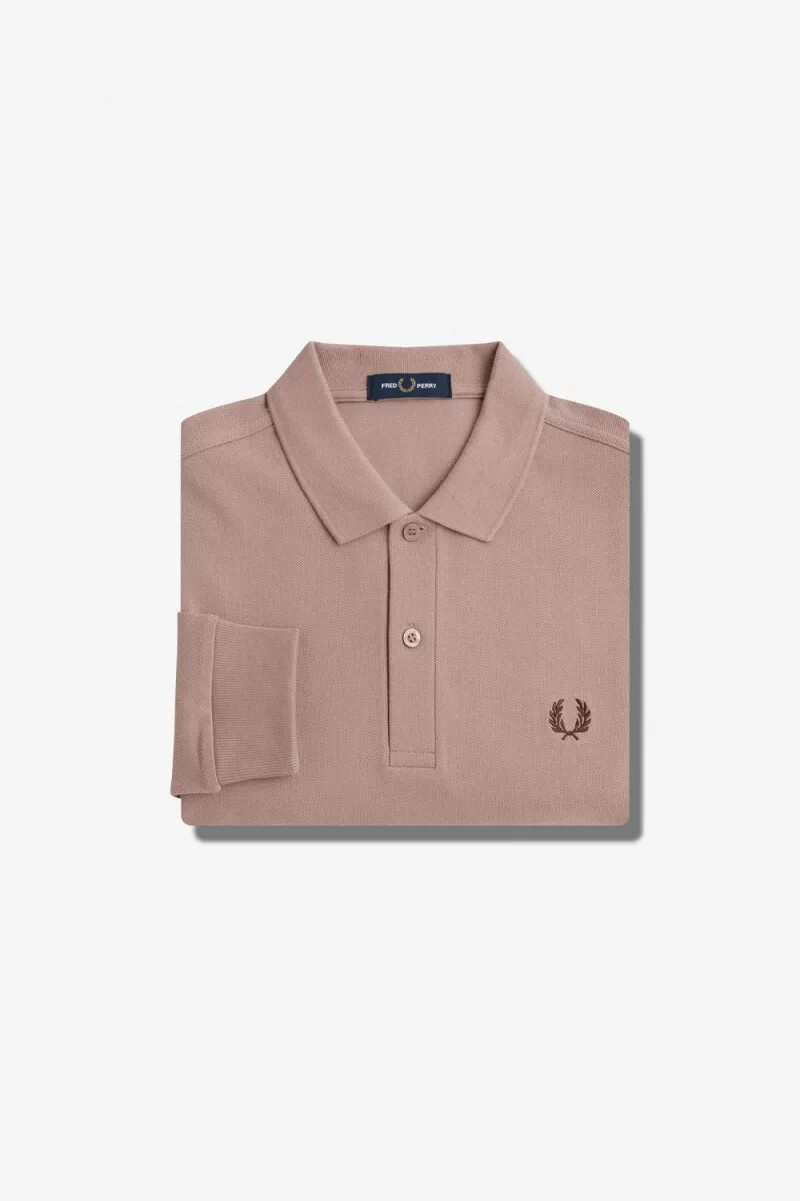 fred perry m6006 camicia da uomo rosa scuro tabacco bruciato