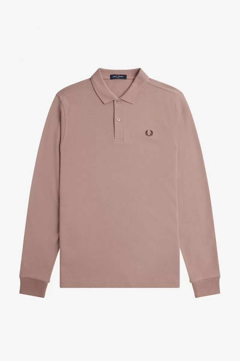 fred perry m6006 camicia da uomo rosa scuro tabacco bruciato