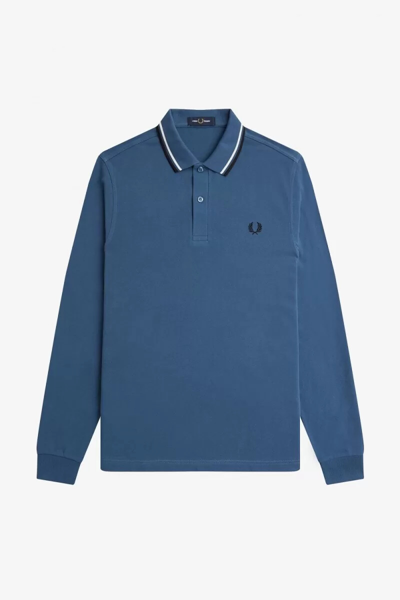 fred perry m3636 camicia da uomo blu notte bianco neve nero
