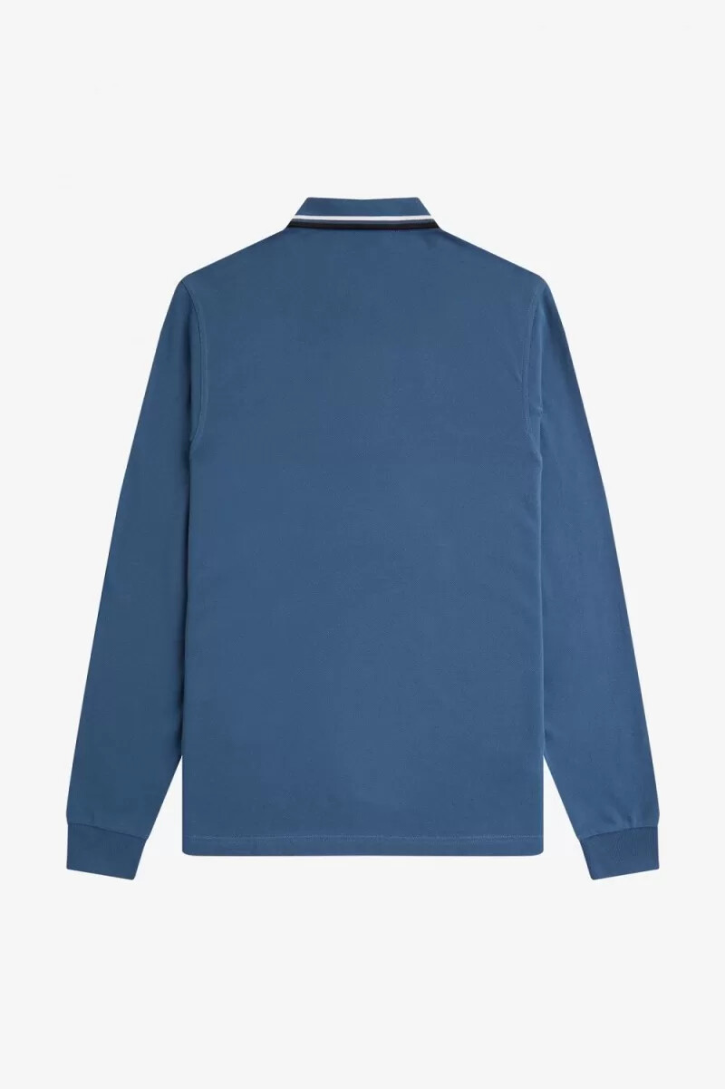 fred perry m3636 camicia da uomo blu notte bianco neve nero