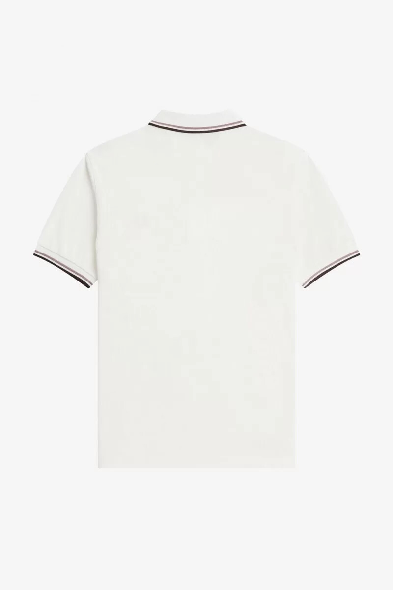 fred perry m3600 camicia da uomo bianco neve rosa intenso tabacco bruciato