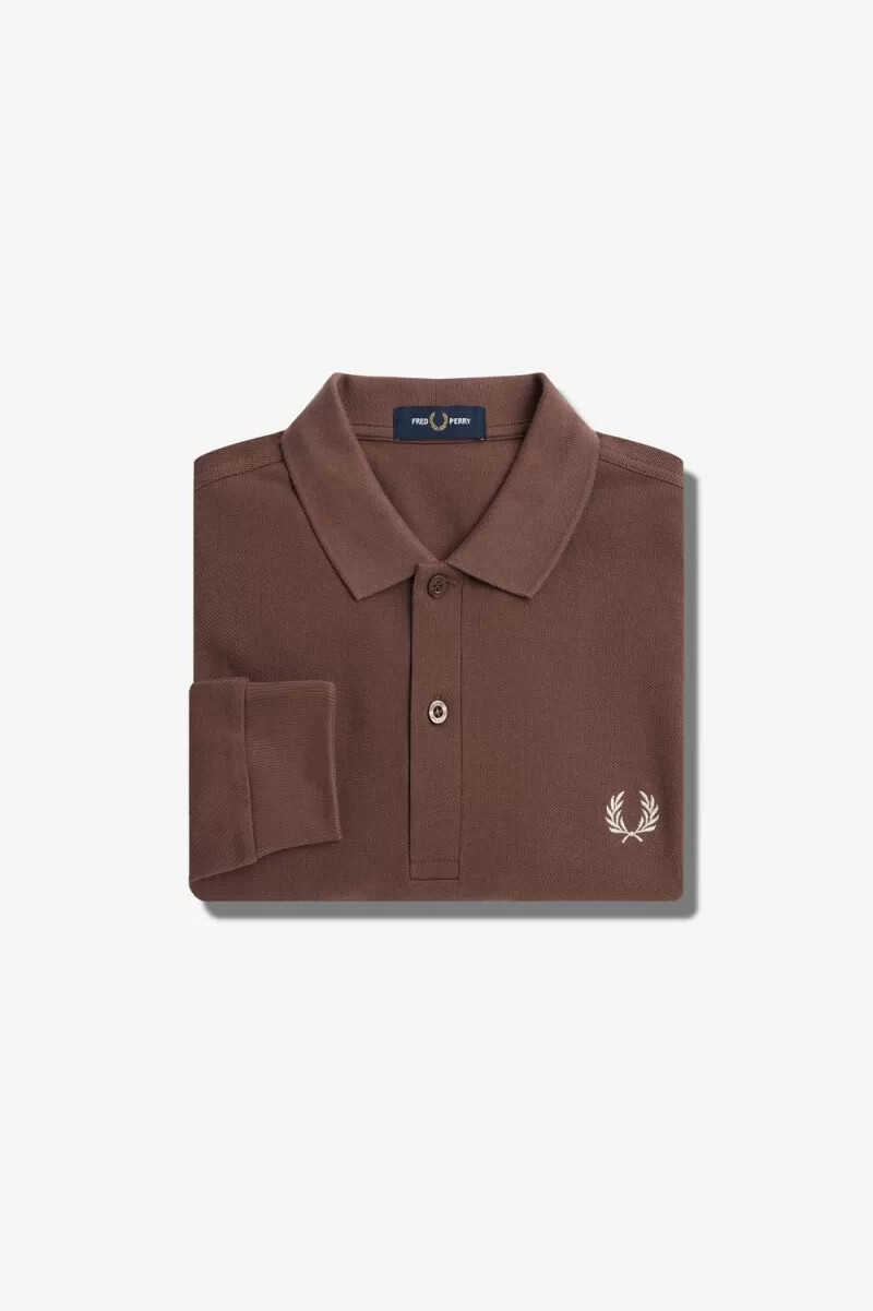 fred perry m6006 camicia da uomo rosso scuro grigio caldo