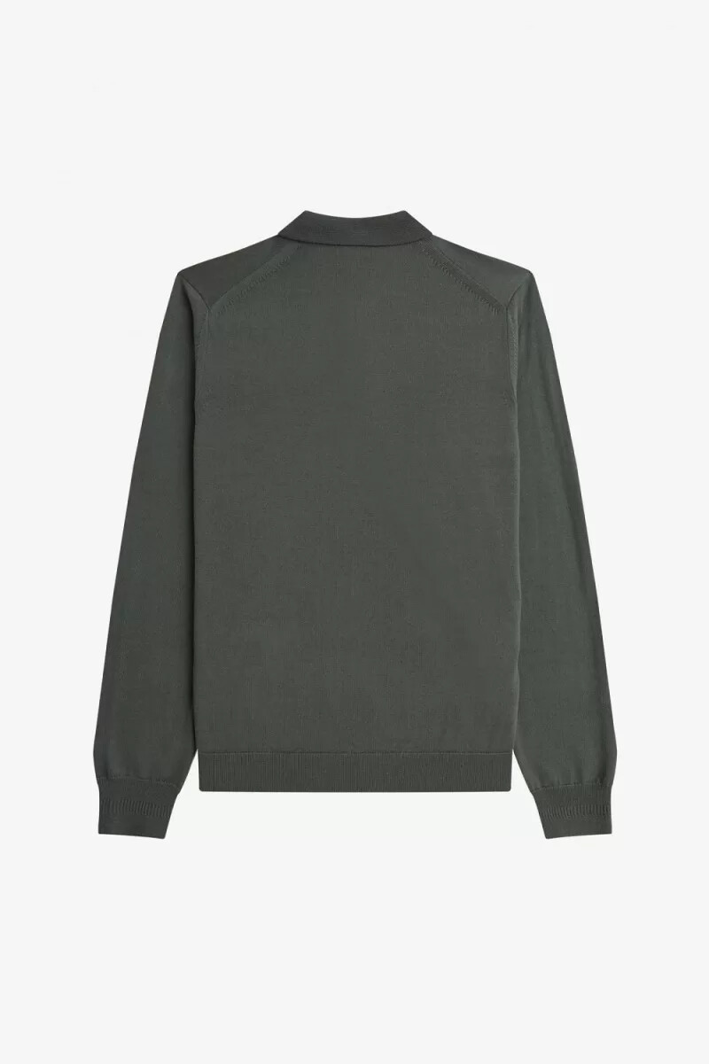 camicia da uomo in maglia classica fred perry colore verde campo