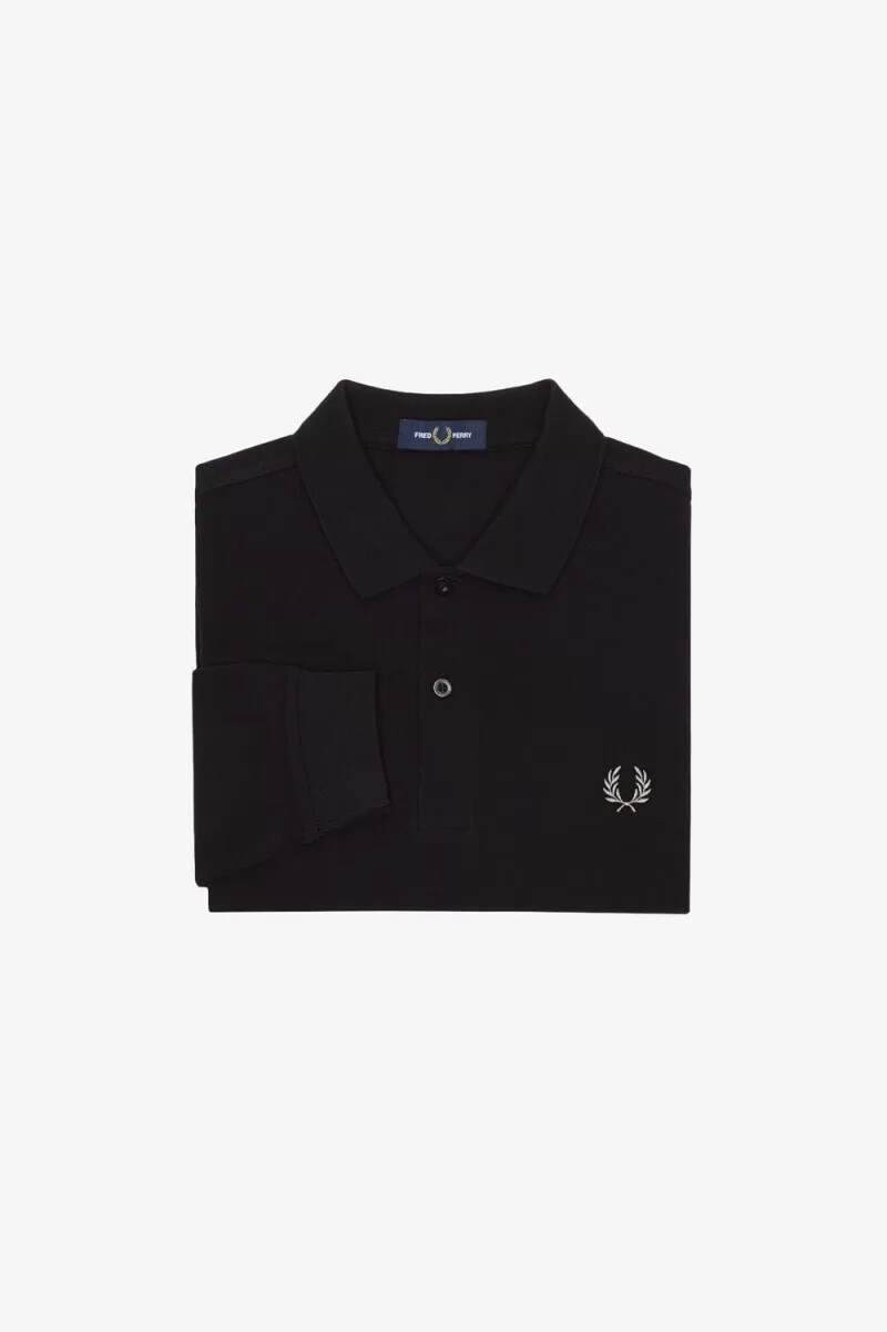 fred perry m6006 camicia da uomo nera cromata