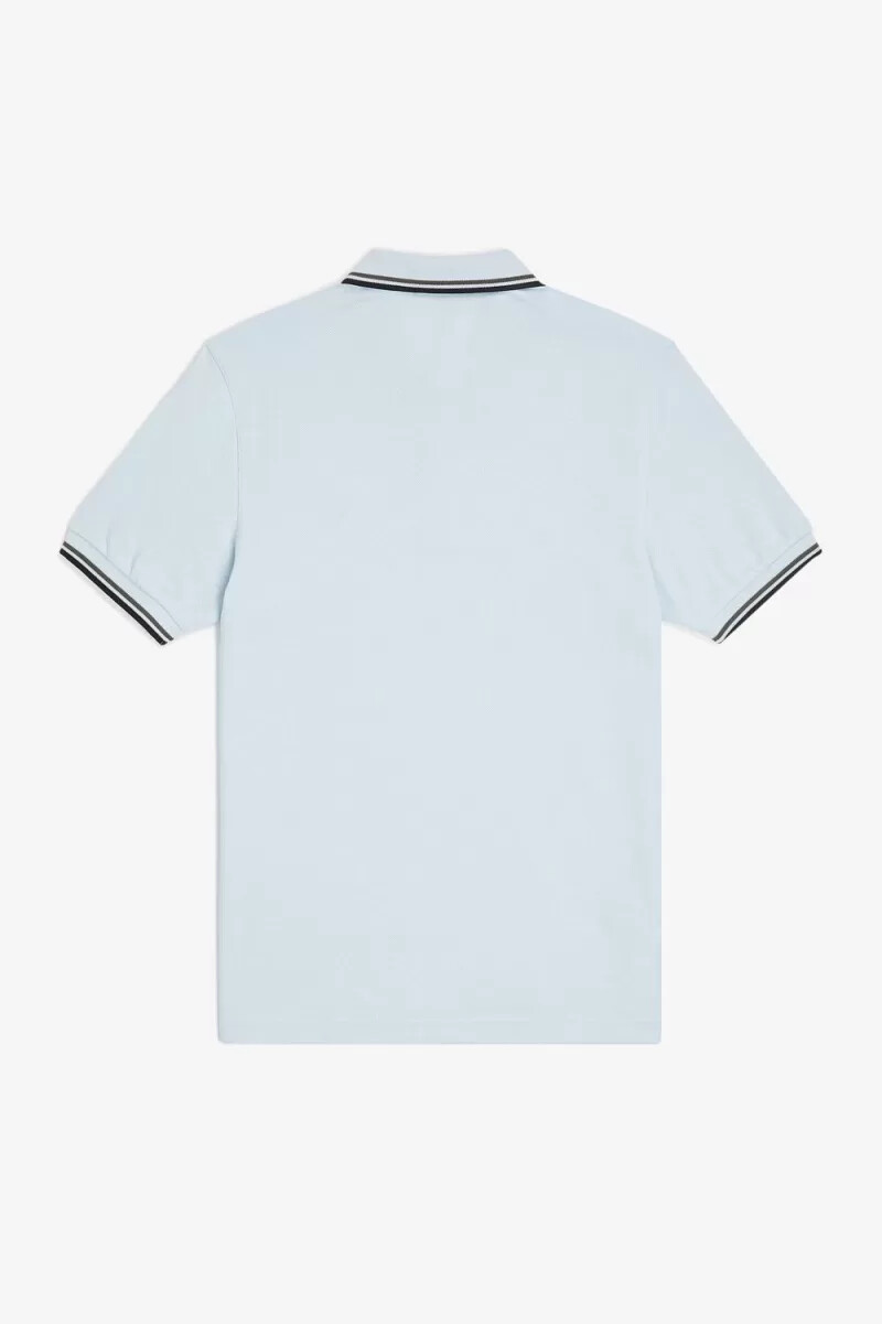 fred perry m3600 camicia da uomo verde acqua chiaro e nero