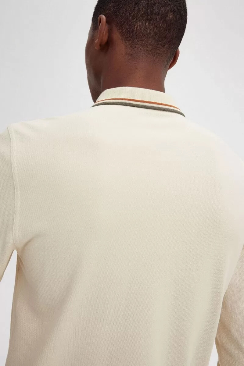 fred perry m3636 camicia da uomo oatmeal brown field green