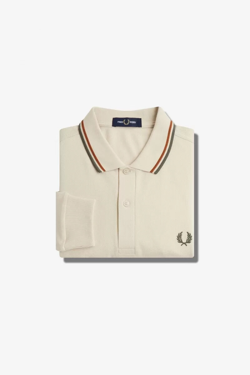 fred perry m3636 camicia da uomo oatmeal brown field green