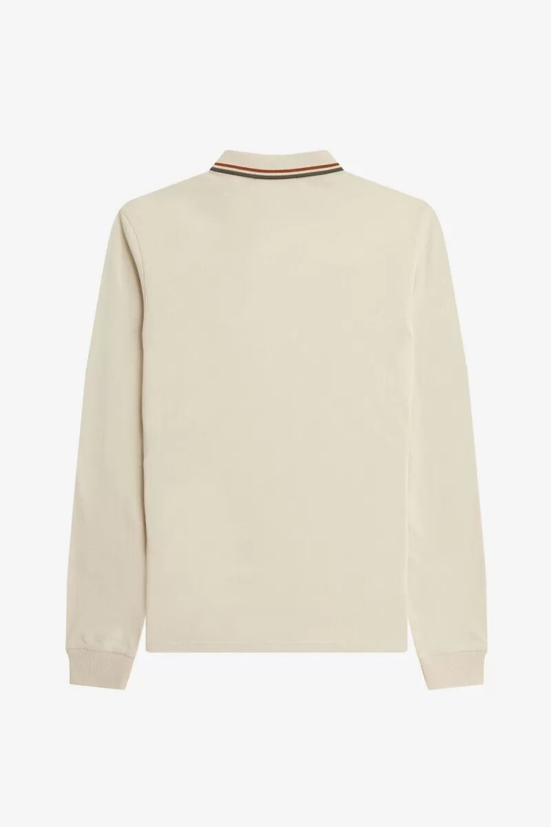 fred perry m3636 camicia da uomo oatmeal brown field green