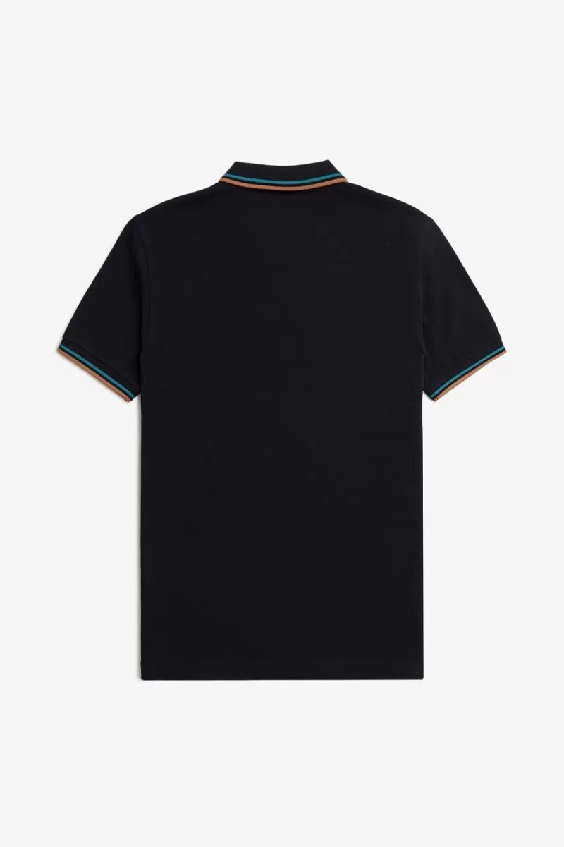 fred perry m3600 camicia da uomo blu navy cyber blue light rust