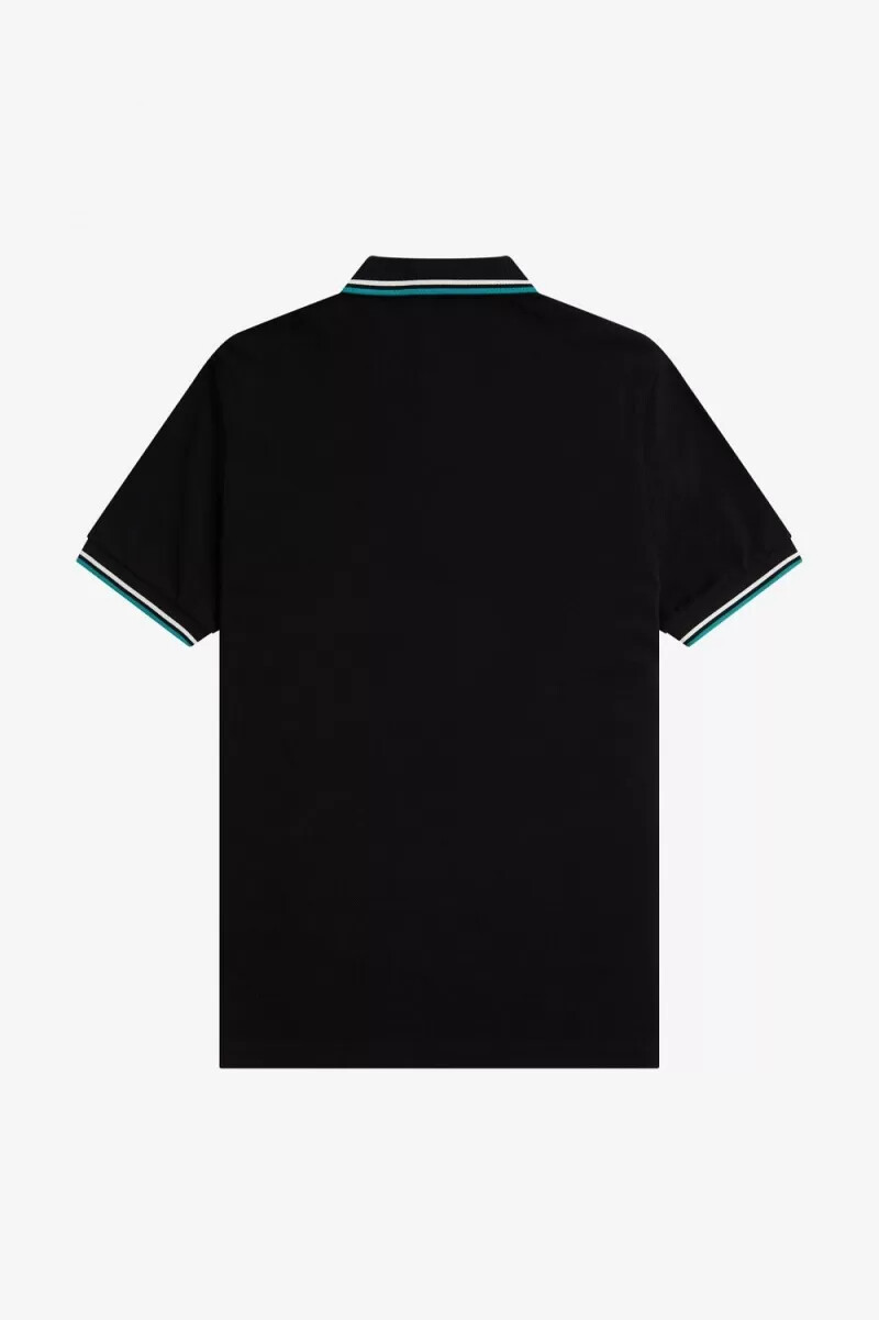 fred perry m3600 camicia da uomo nero beige menta intenso