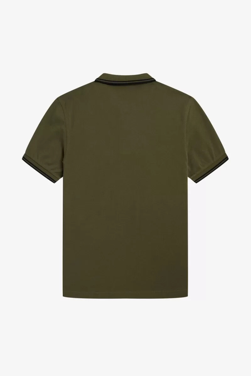 fred perry m3600 camicia da uomo uniform green black