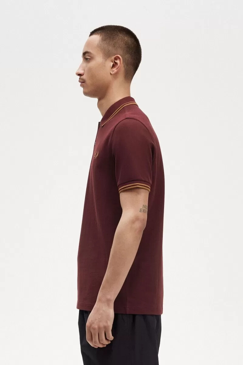 fred perry m3600 camicia da uomo color sangue di bue
