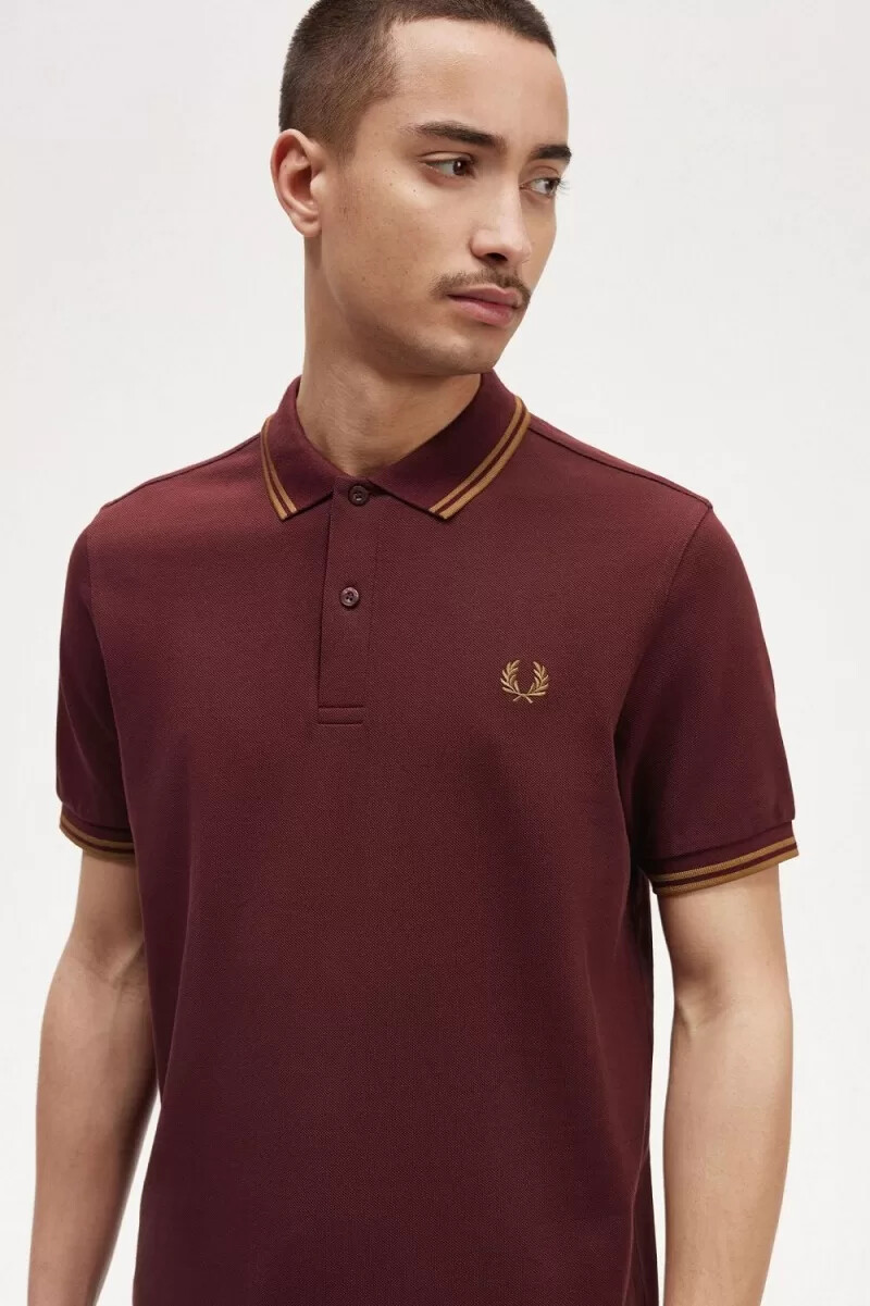 fred perry m3600 camicia da uomo color sangue di bue