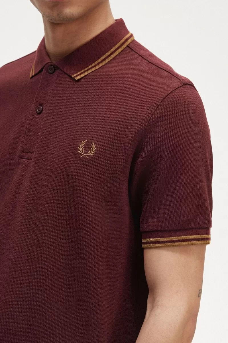 fred perry m3600 camicia da uomo color sangue di bue