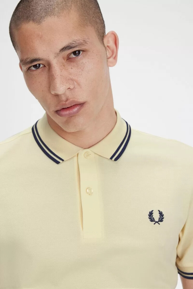 fred perry m3600 camicia da uomo color acquamarina e crema blu navy francese