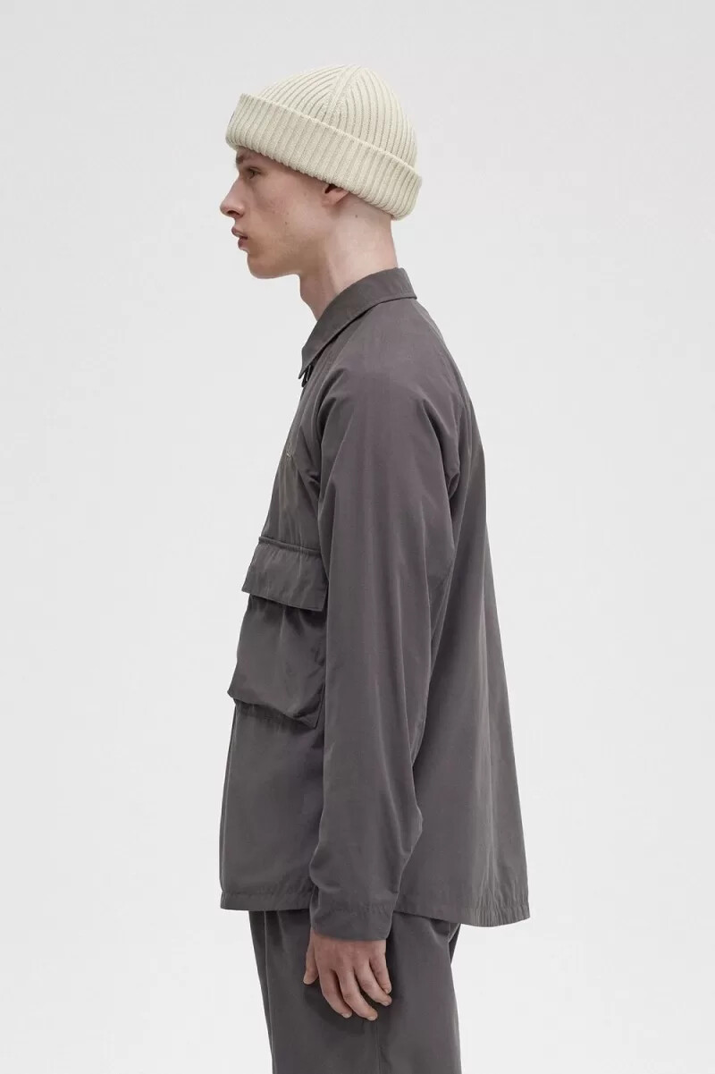 camicia da uomo fred perry utility color canna di fucile