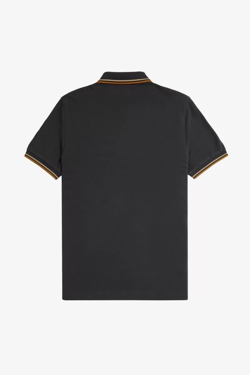 fred perry m3600 camicia da uomo anchor grigio verde caffè scuro