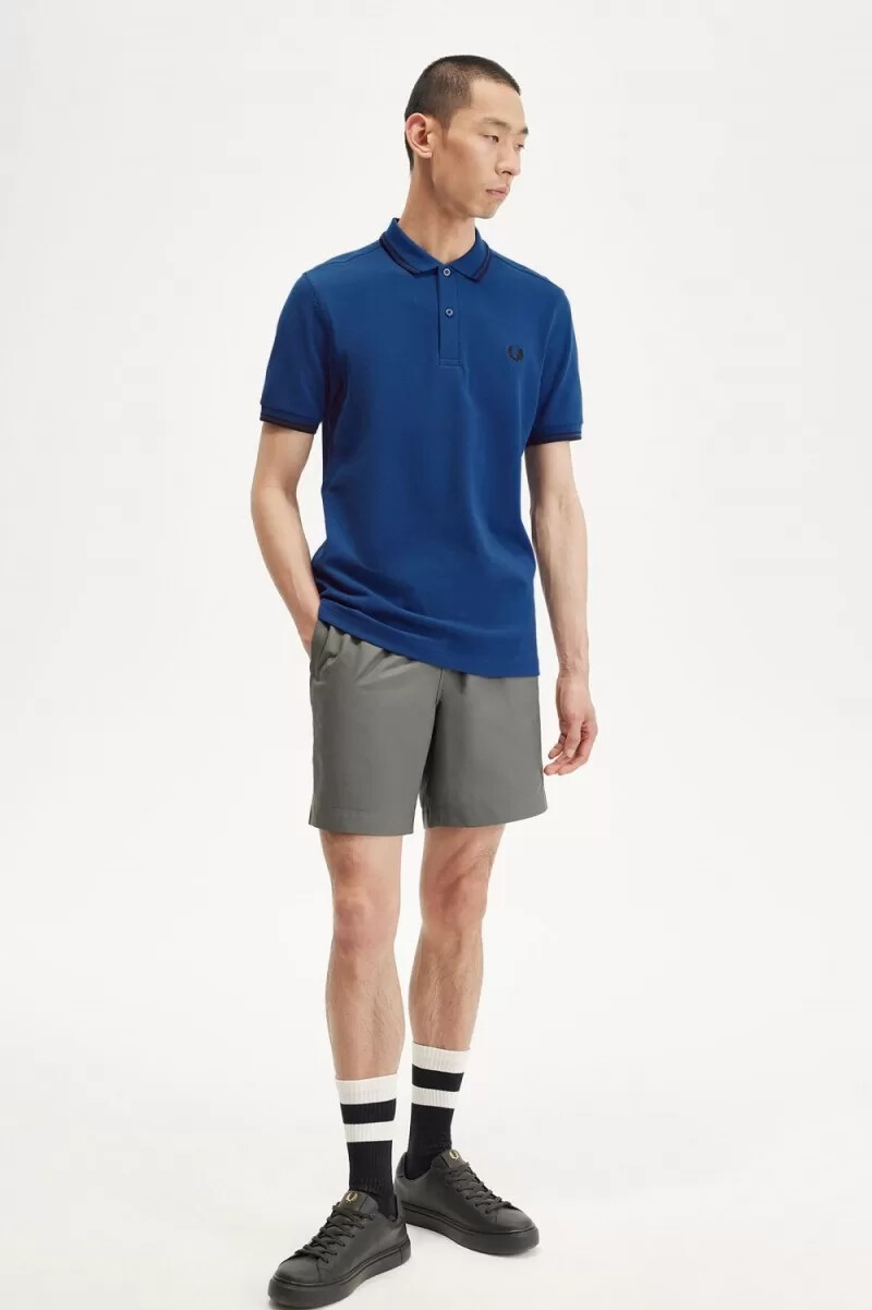 fred perry m3600 camicia da uomo sfumata cobalt navy