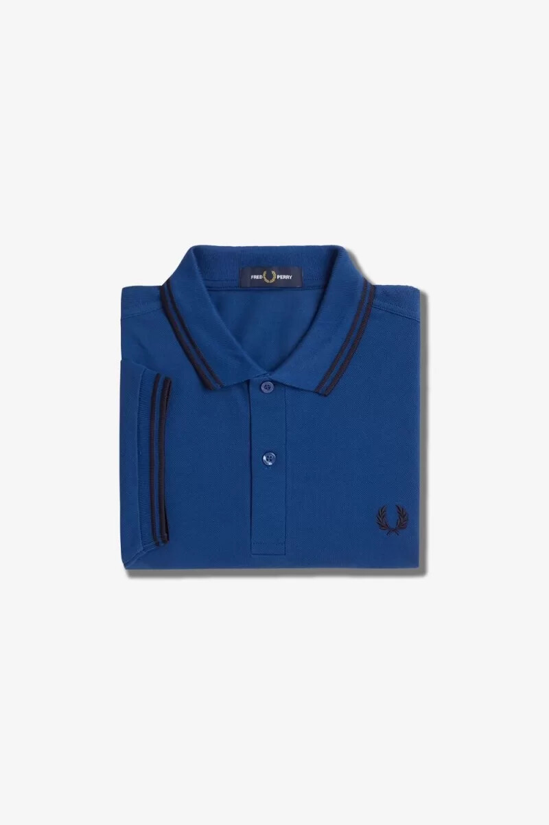 fred perry m3600 camicia da uomo sfumata cobalt navy