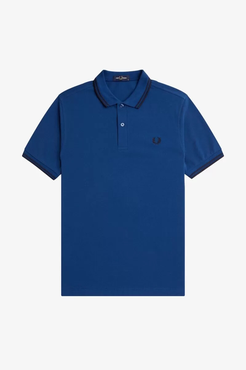fred perry m3600 camicia da uomo sfumata cobalt navy