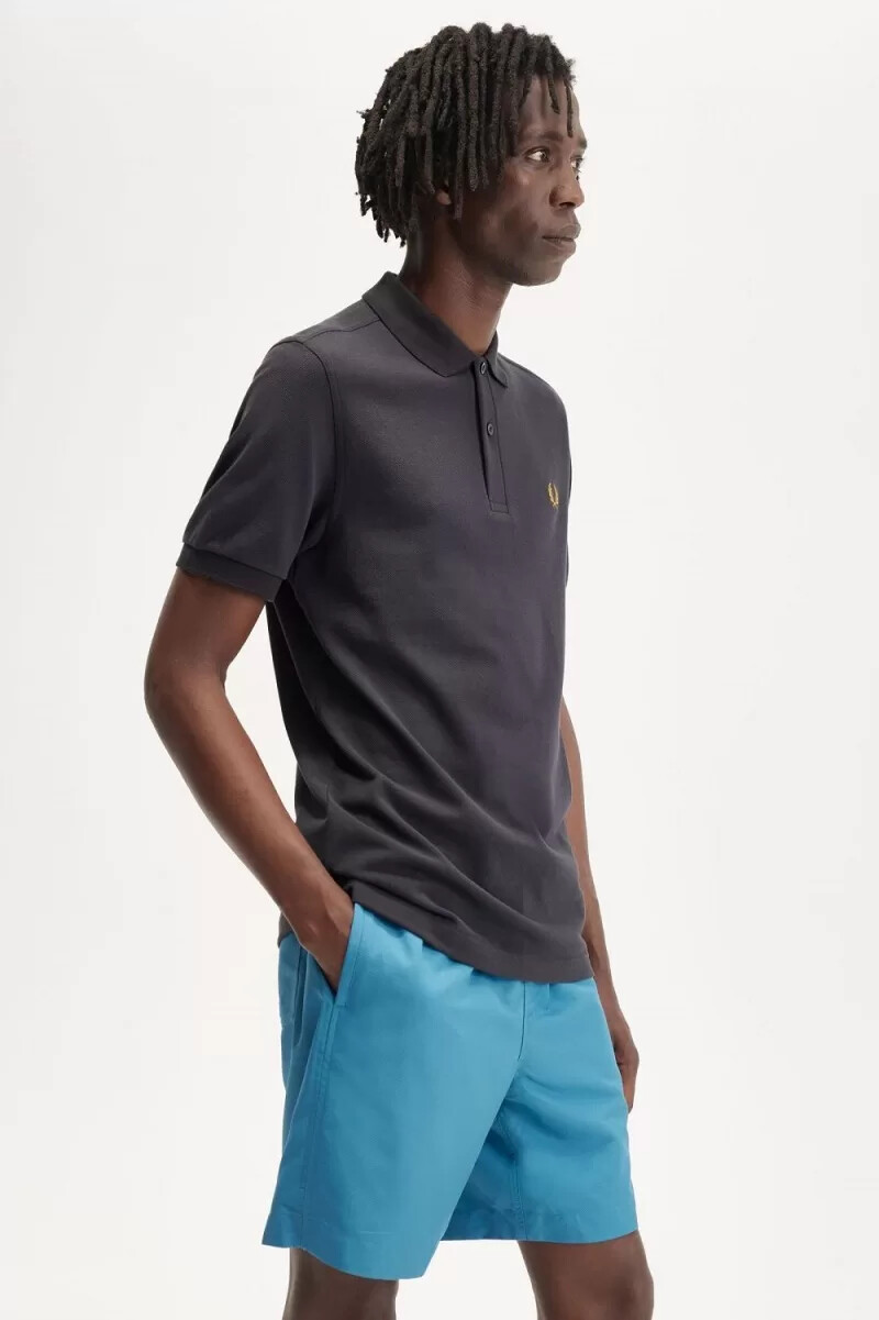 fred perry m6000 camicia da uomo anchor grey dark coffee