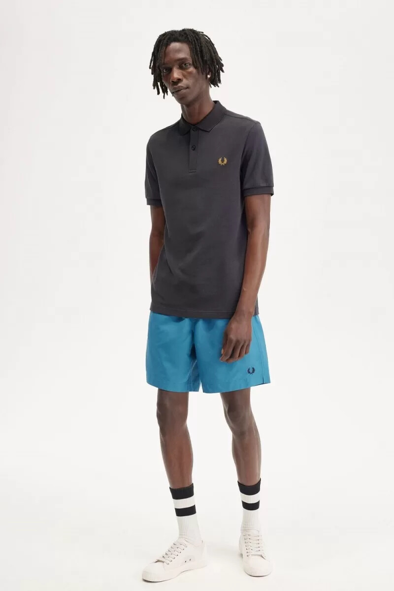 fred perry m6000 camicia da uomo anchor grey dark coffee