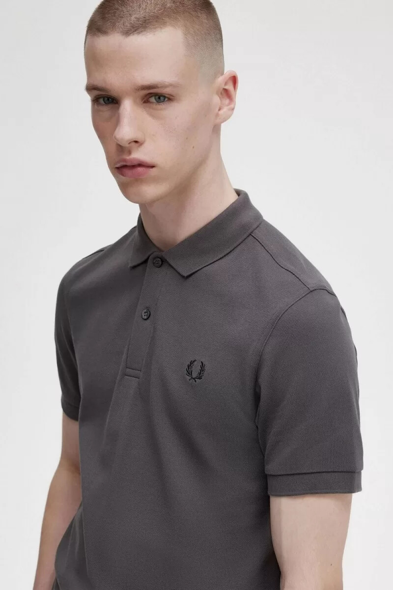 fred perry m6000 camicia da uomo gunmetal black