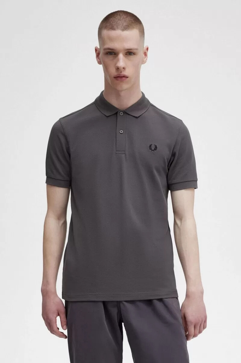 fred perry m6000 camicia da uomo gunmetal black