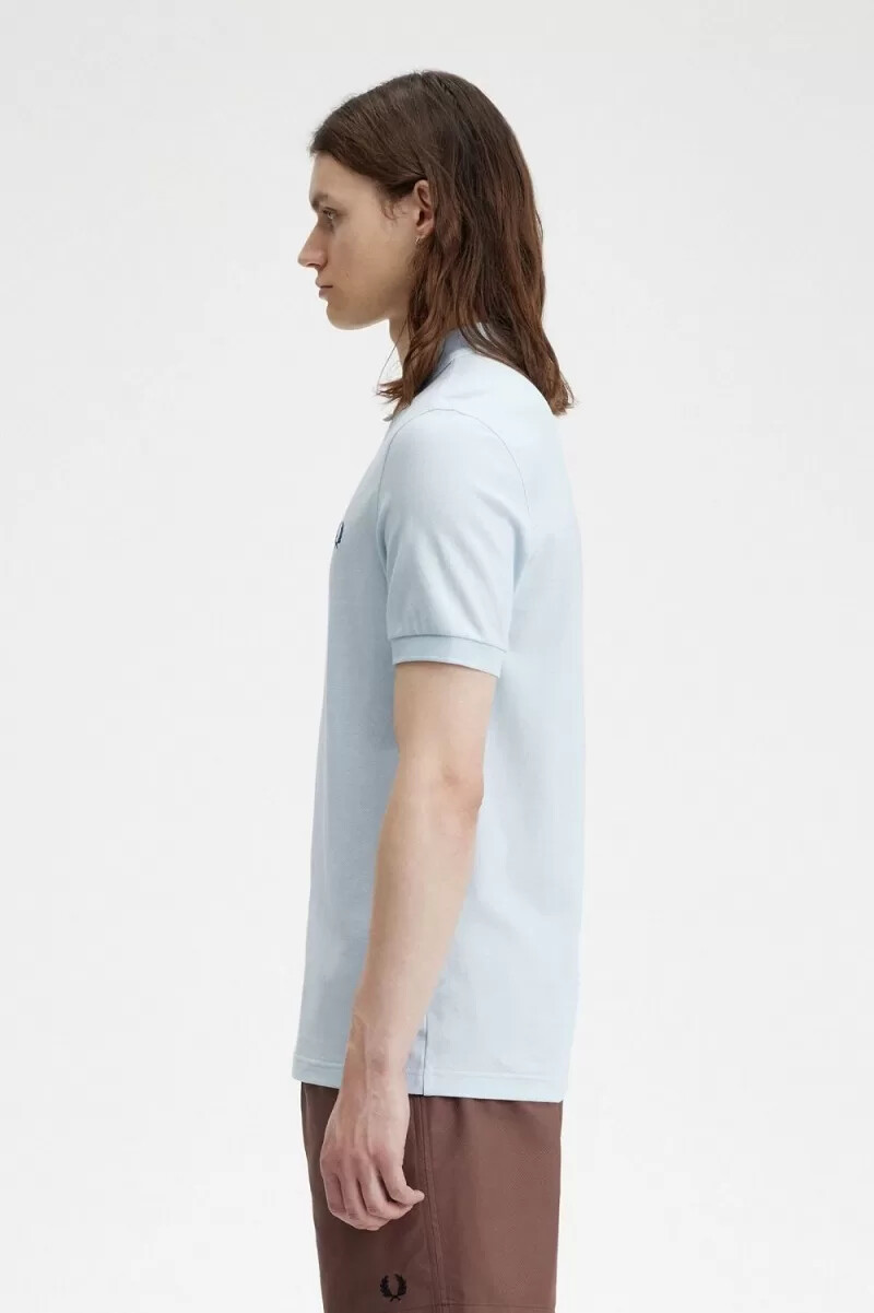 fred perry m6000 camicia da uomo light aqua midnight blue