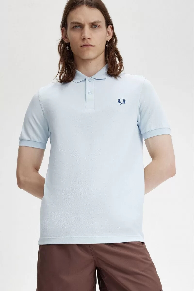 fred perry m6000 camicia da uomo light aqua midnight blue