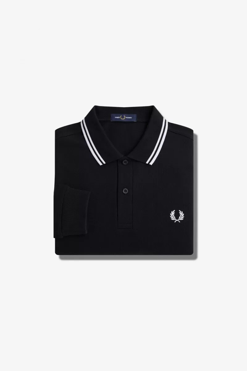 camicia da uomo a maniche lunghe fred perry rave graphic nera