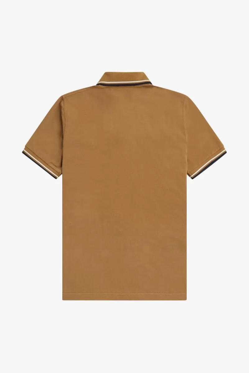 fred perry m12 camicia da uomo caffè scuro beige blu navy