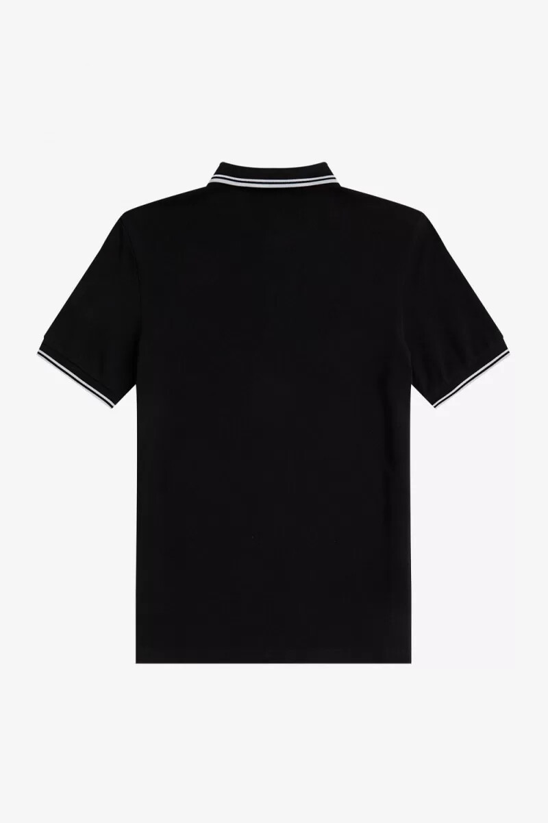 fred perry m3600 camicia da uomo nera e bianca