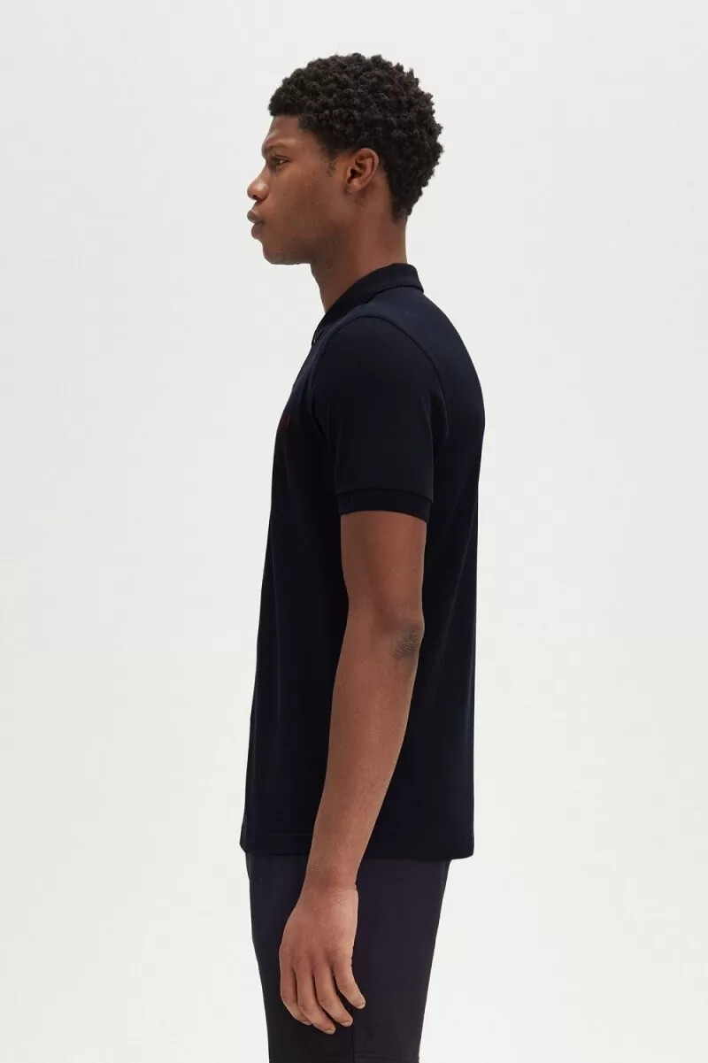 fred perry m6000 camicia da uomo blu navy rosso bruciato