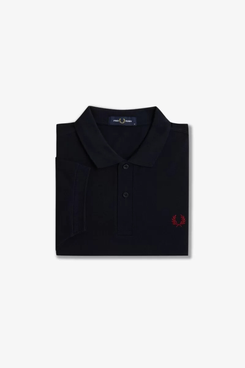 fred perry m6000 camicia da uomo blu navy rosso bruciato
