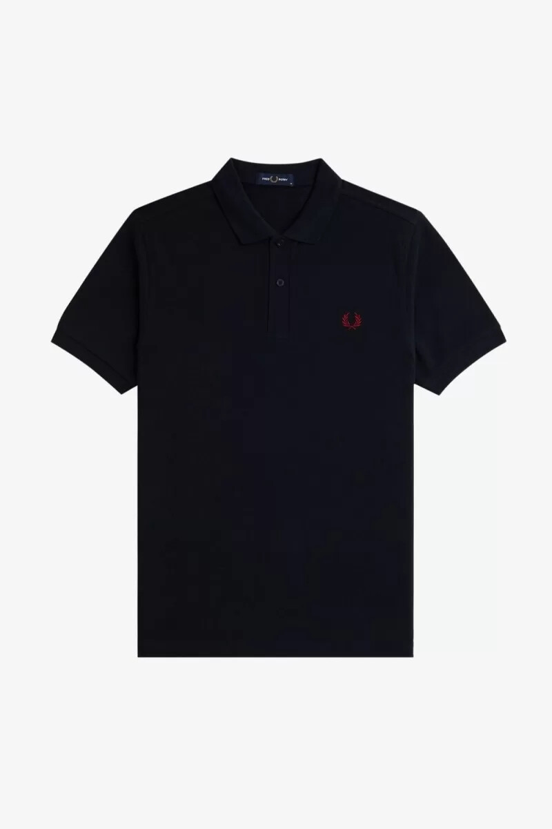 fred perry m6000 camicia da uomo blu navy rosso bruciato