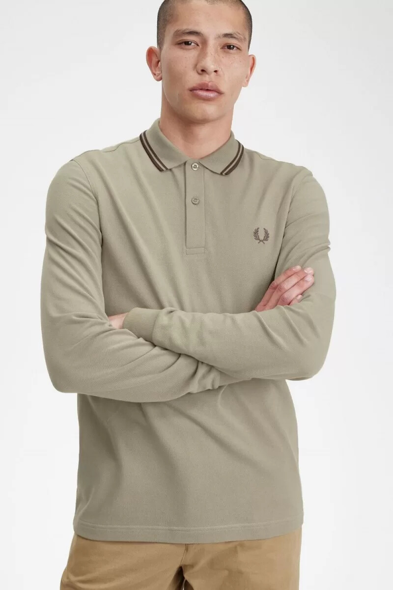 fred perry m3636 camicia da uomo grigio caldo rosso scuro