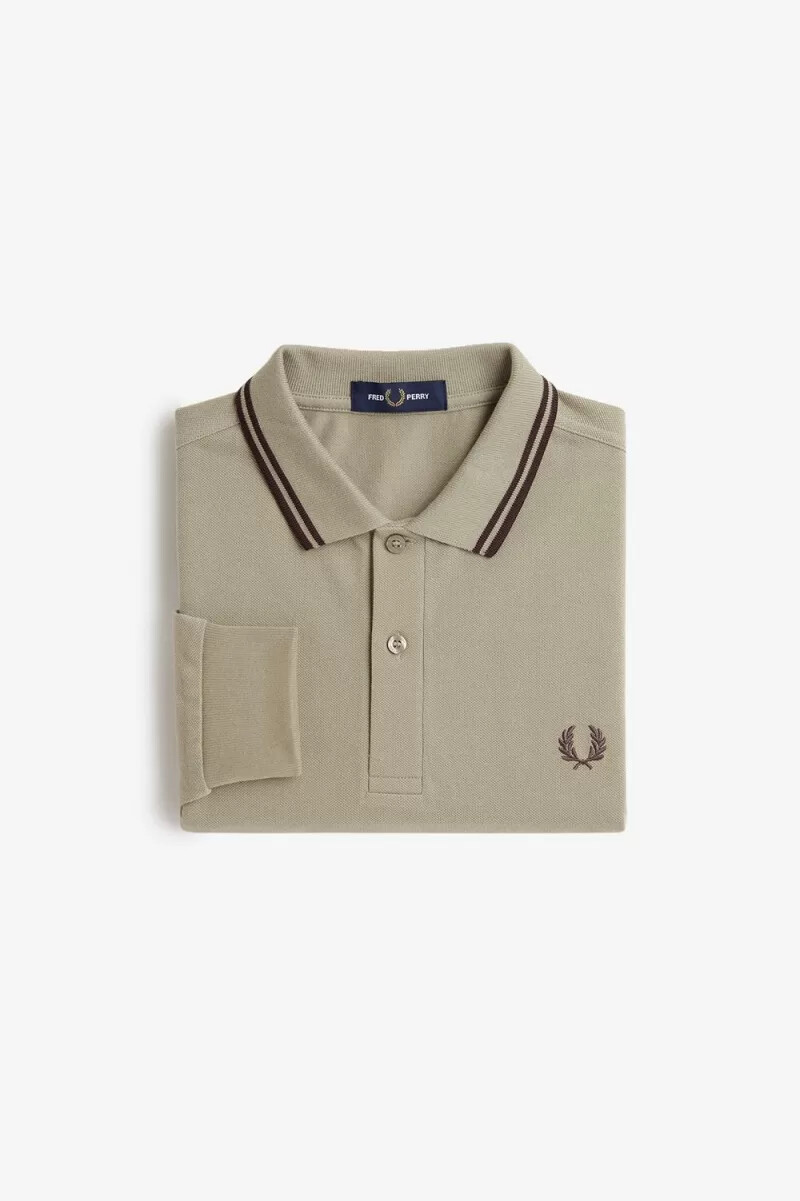 fred perry m3636 camicia da uomo grigio caldo rosso scuro