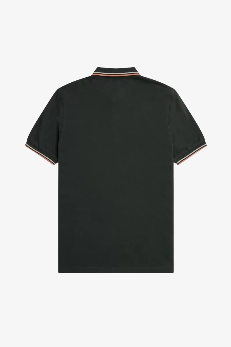 fred perry m3600 camicia da uomo verde notte grigio caldo ruggine chiaro