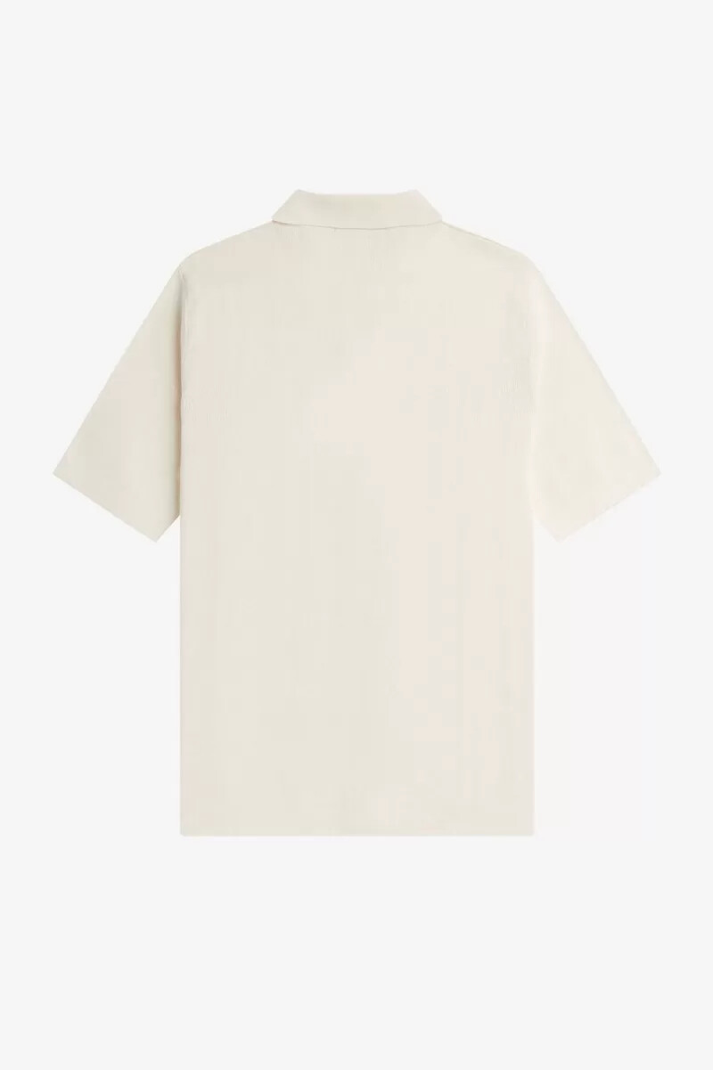 camicia da uomo in maglia con bottoni fred perry beige