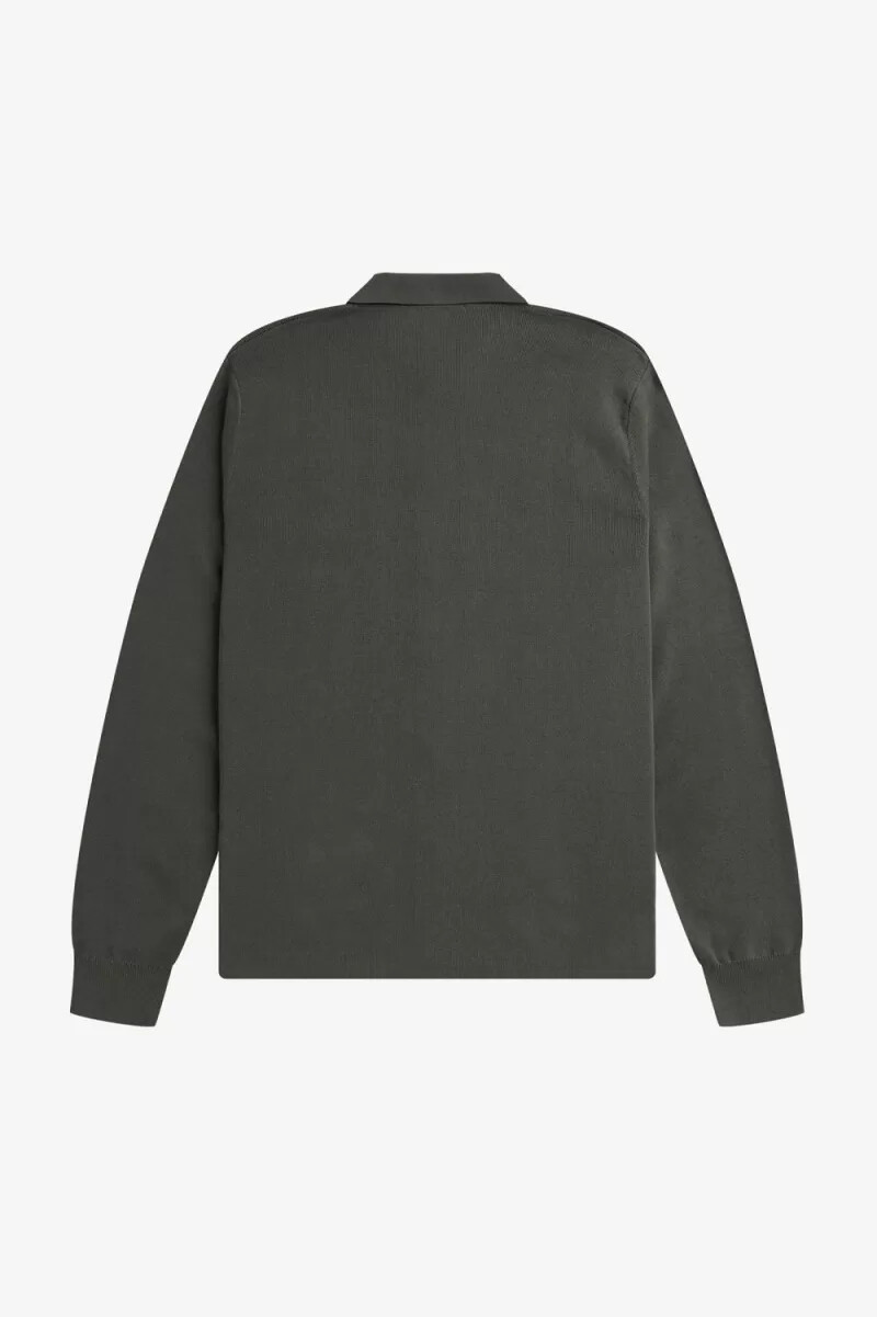 camicia da uomo in maglia con bottoni fred perry verde campo