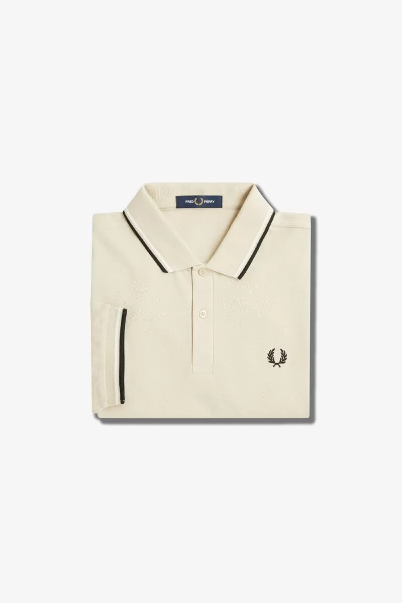 fred perry m3600 camicia da uomo color avena beige nero