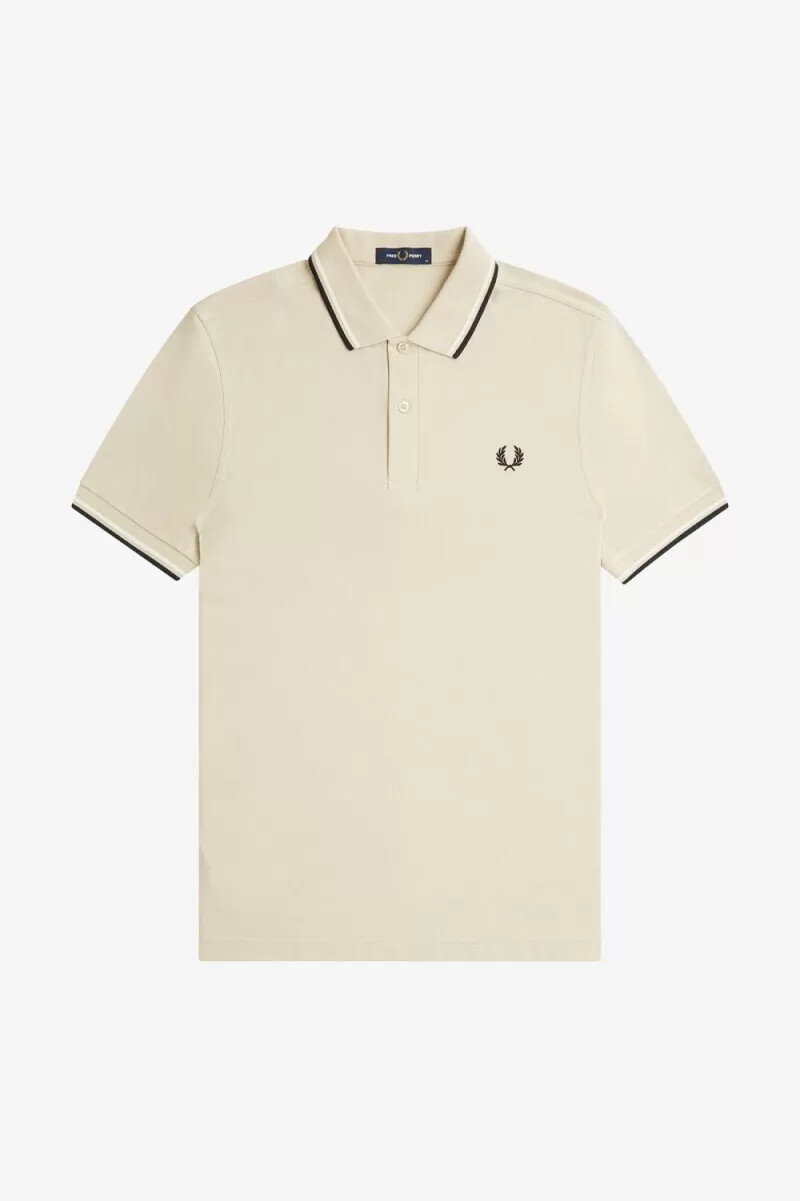 fred perry m3600 camicia da uomo color avena beige nero